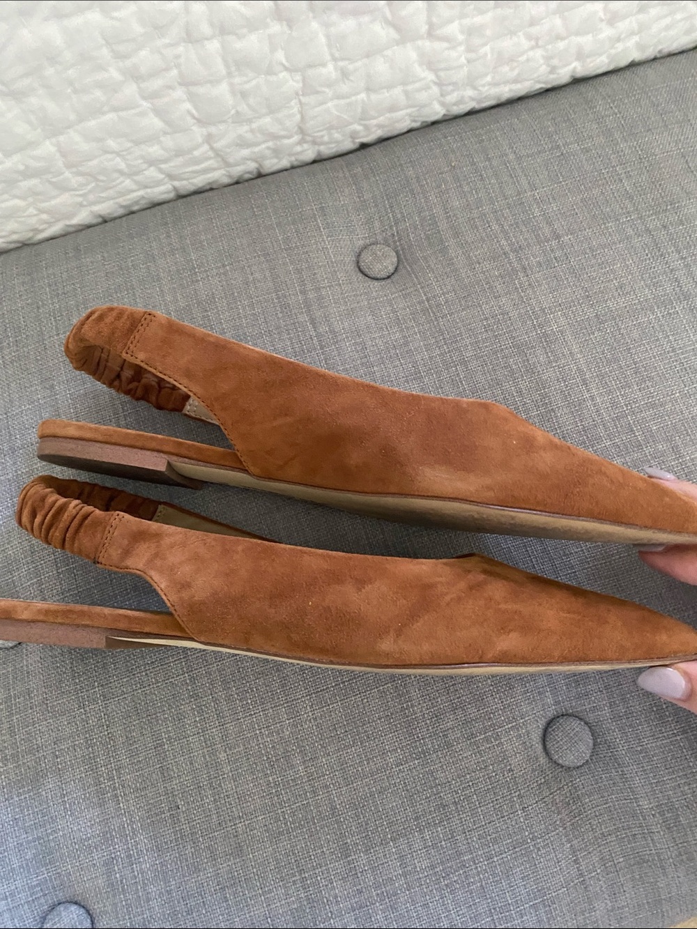Sam Edelman Slingback Flats in Tan Suede - Picture 3 of 6